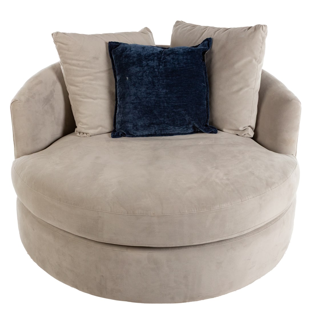 Crate & Barrel Oversized Swivel Barrel Chair (1 of 6)