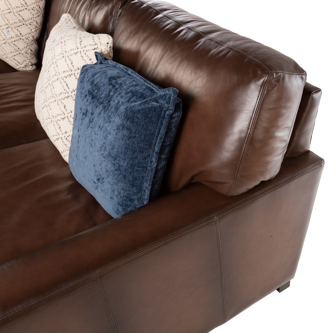 Pottery Barn Leather Contemporary Sofa - 3
