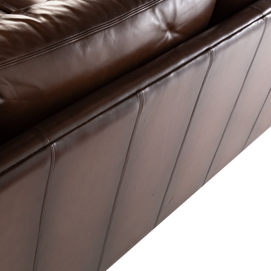 Pottery Barn Leather Contemporary Sofa - 4