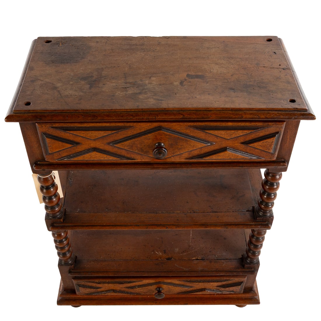 Louis XIII Walnut Two Drawer Side Table - 2