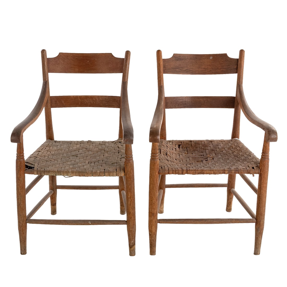 A Pair of Early Victorian Oak & Rattan Armchairs (1 of 5)