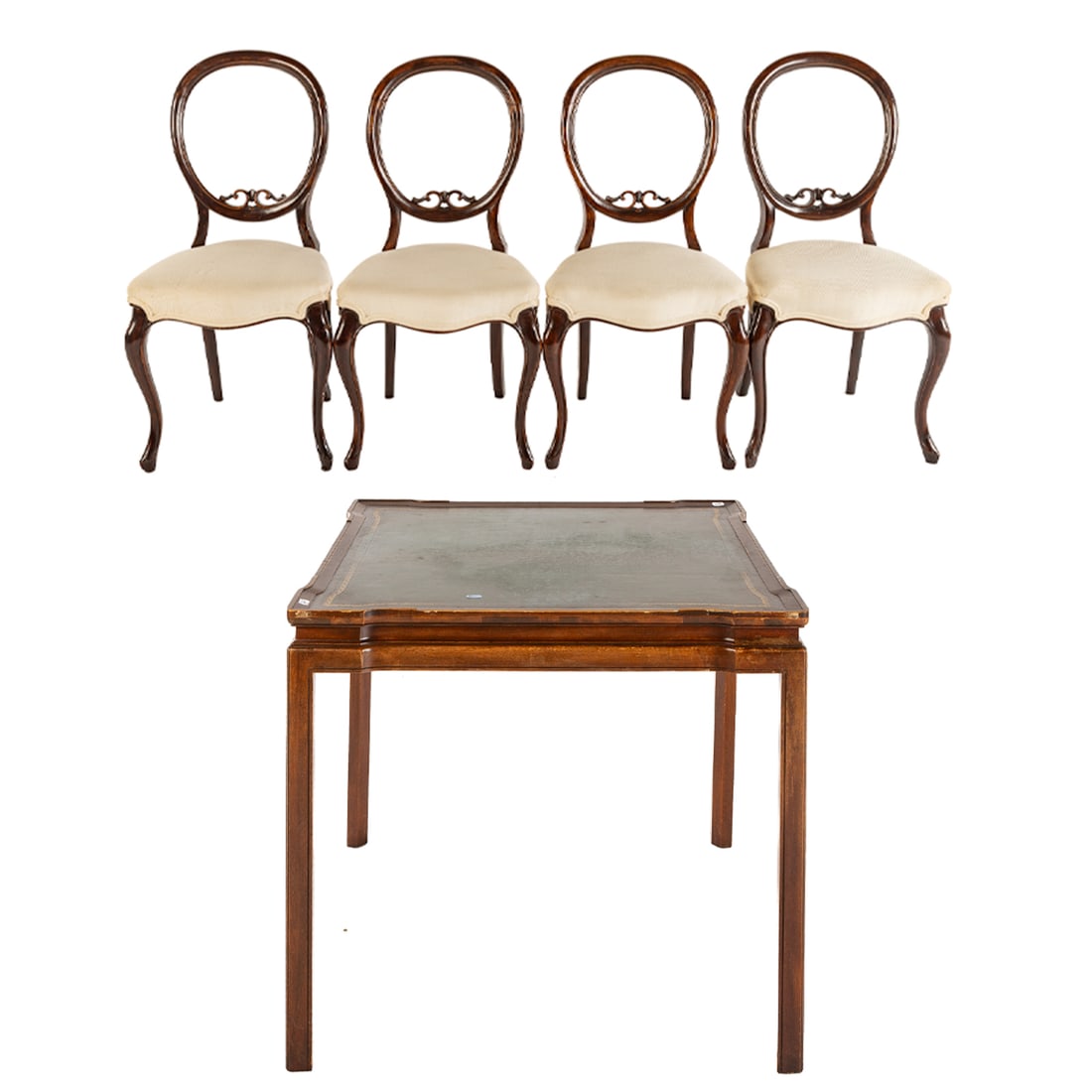 Victorian Style Card Table & Four Chairs (1 of 11)