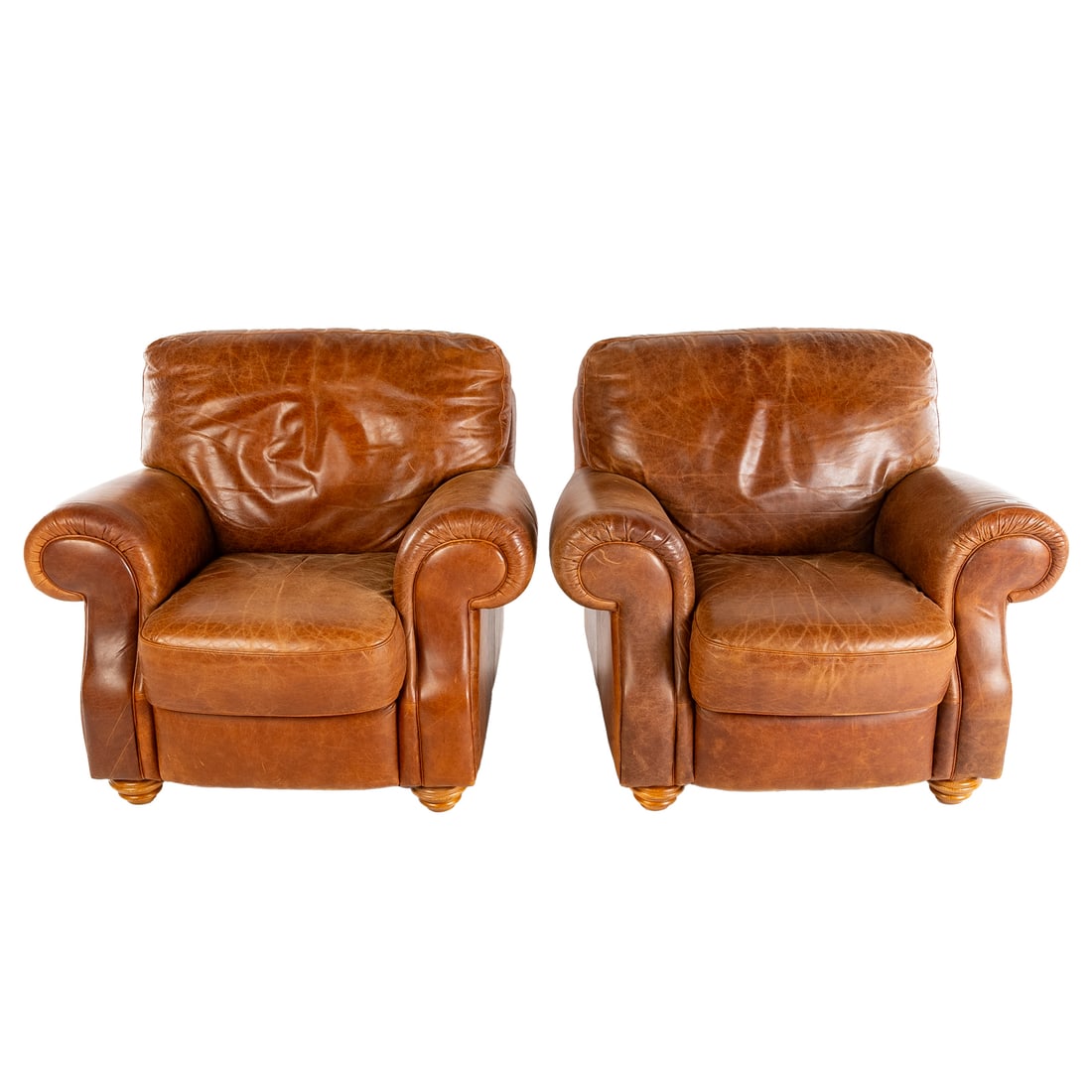 A Pair of Italian Leather Armchairs (1 of 4)