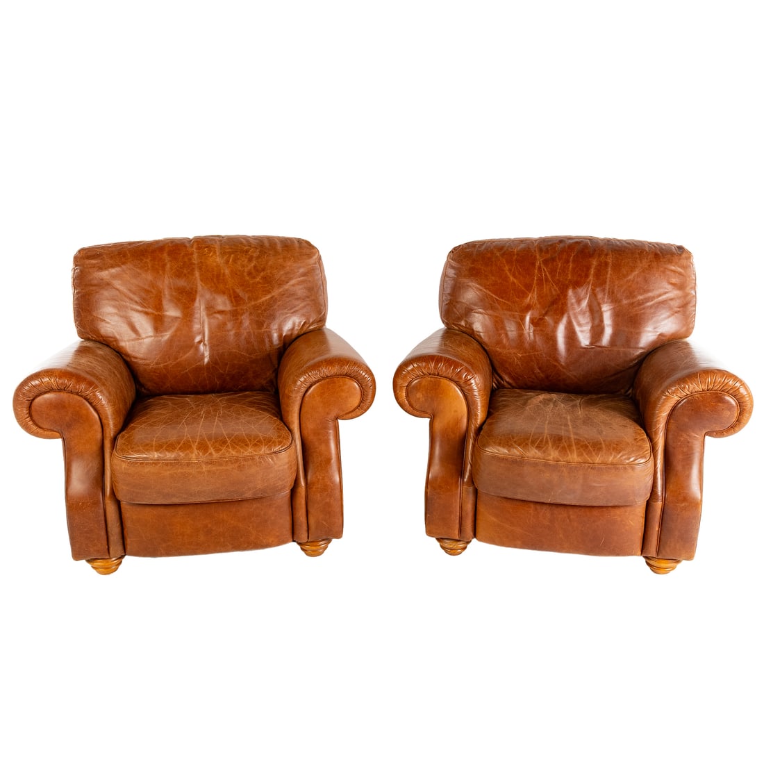 A Pair of Italian Leather Armchairs (1 of 6)