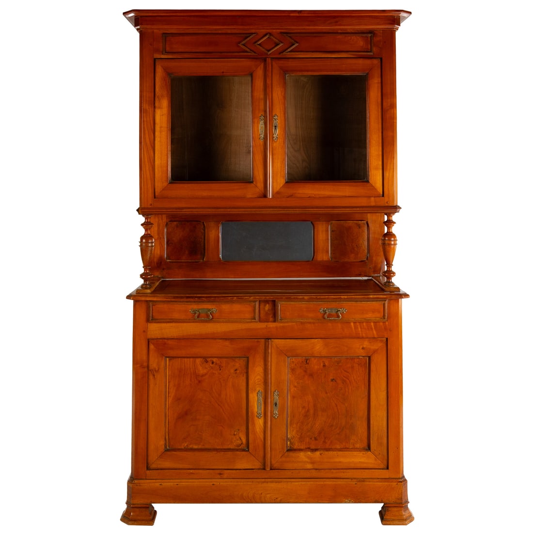 French Victorian Two Part Walnut Hutch Cupboard (1 of 7)