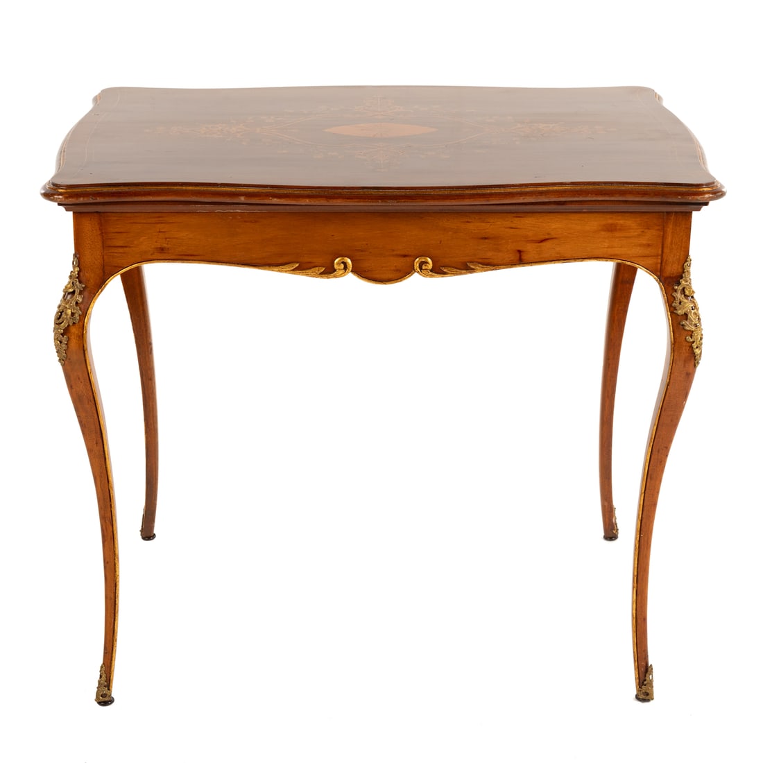 Louis XV Style Marquetry Satinwood Parlor Table (1 of 8)