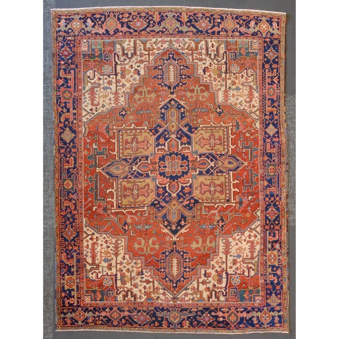 Antique Heriz Rug, Persia, 7.10 x 10.11: First quarter, 20th century, hand-knotted, wool pile