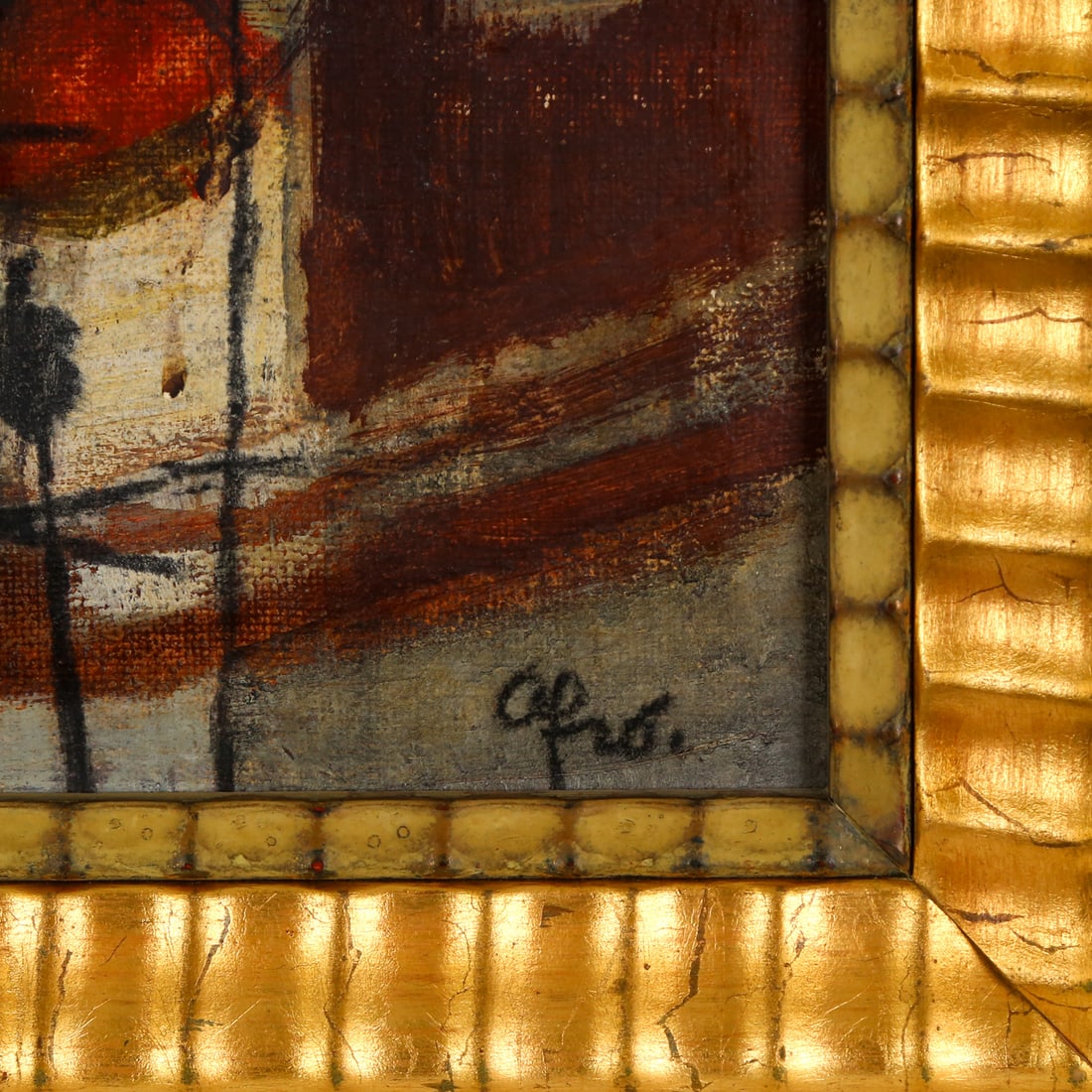 AFRO (Basaldella). "Brooklyn Bridge," mixed media - 4