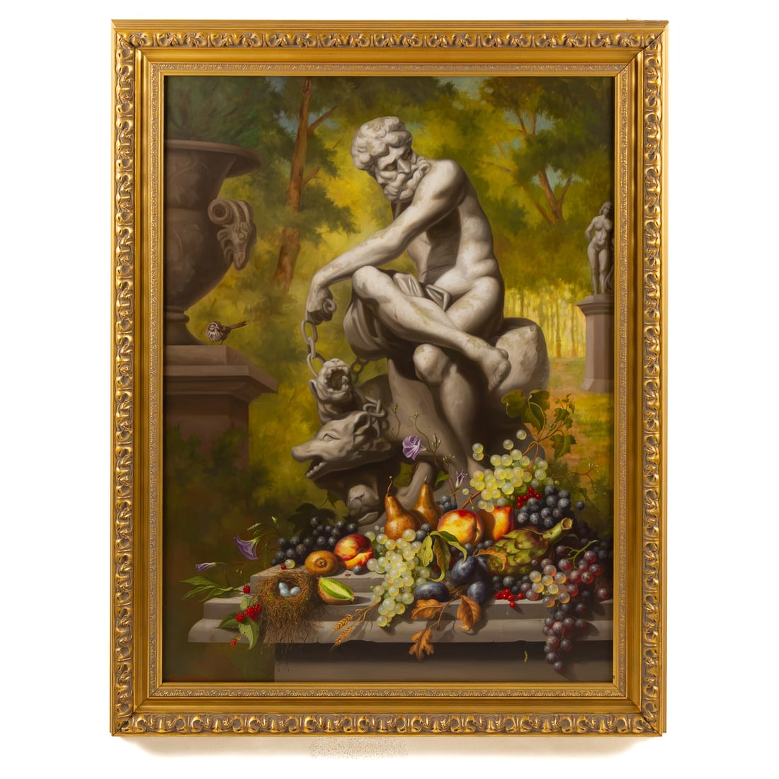Carol Lee Thompson. "Classical Garden," oil: (American, b. 1958) Oil on canvas, signed ll, titled on verso, sight size: 39 1/2 x 29 in., framed size: 46 1/2 x 36 in. Provenance: Acquired from the artist, from longtime collectors of Baltimore