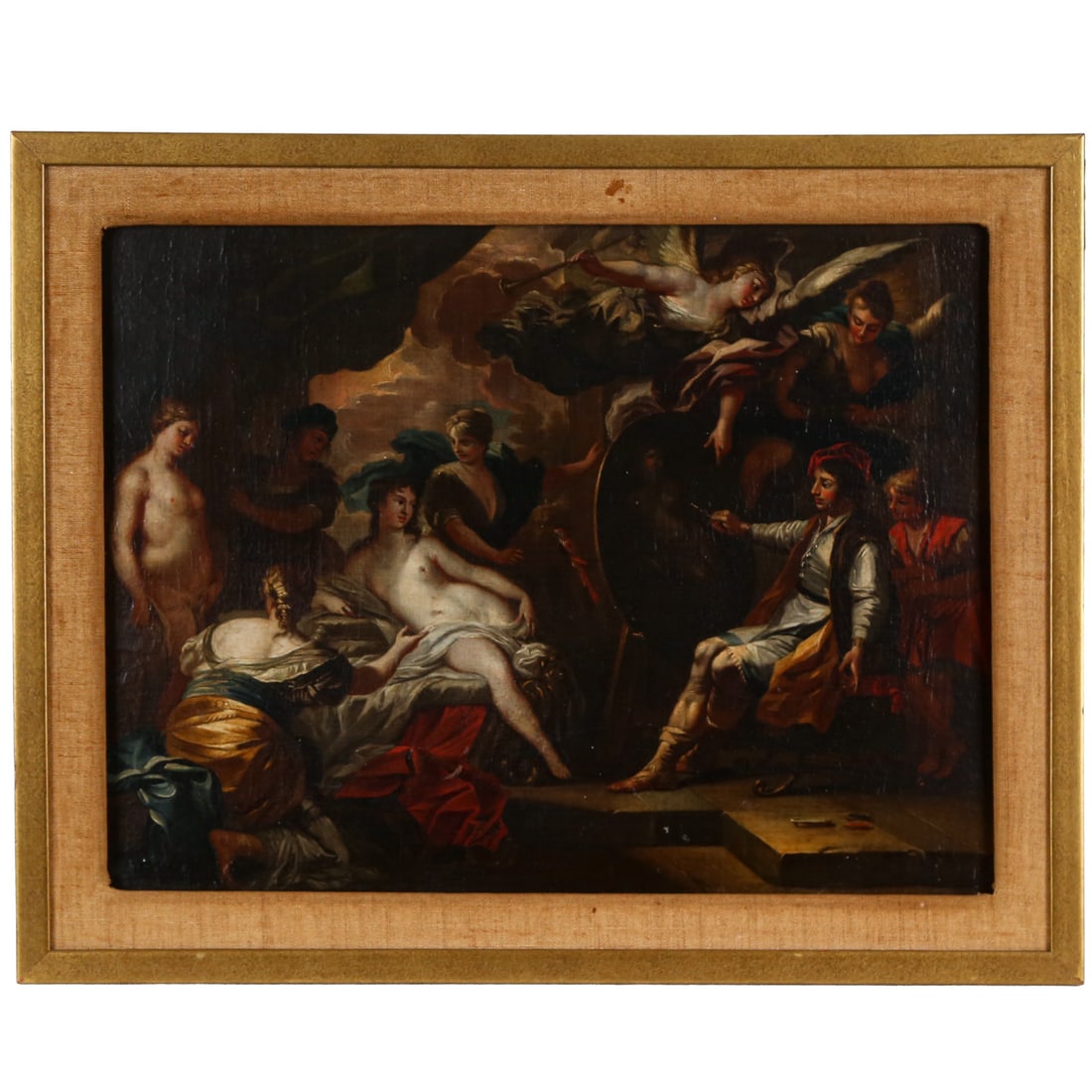 Circle of Francesco Solimena. "Zeuxis Painting Venus with the Maidens of Croton," oil (1 of 5)