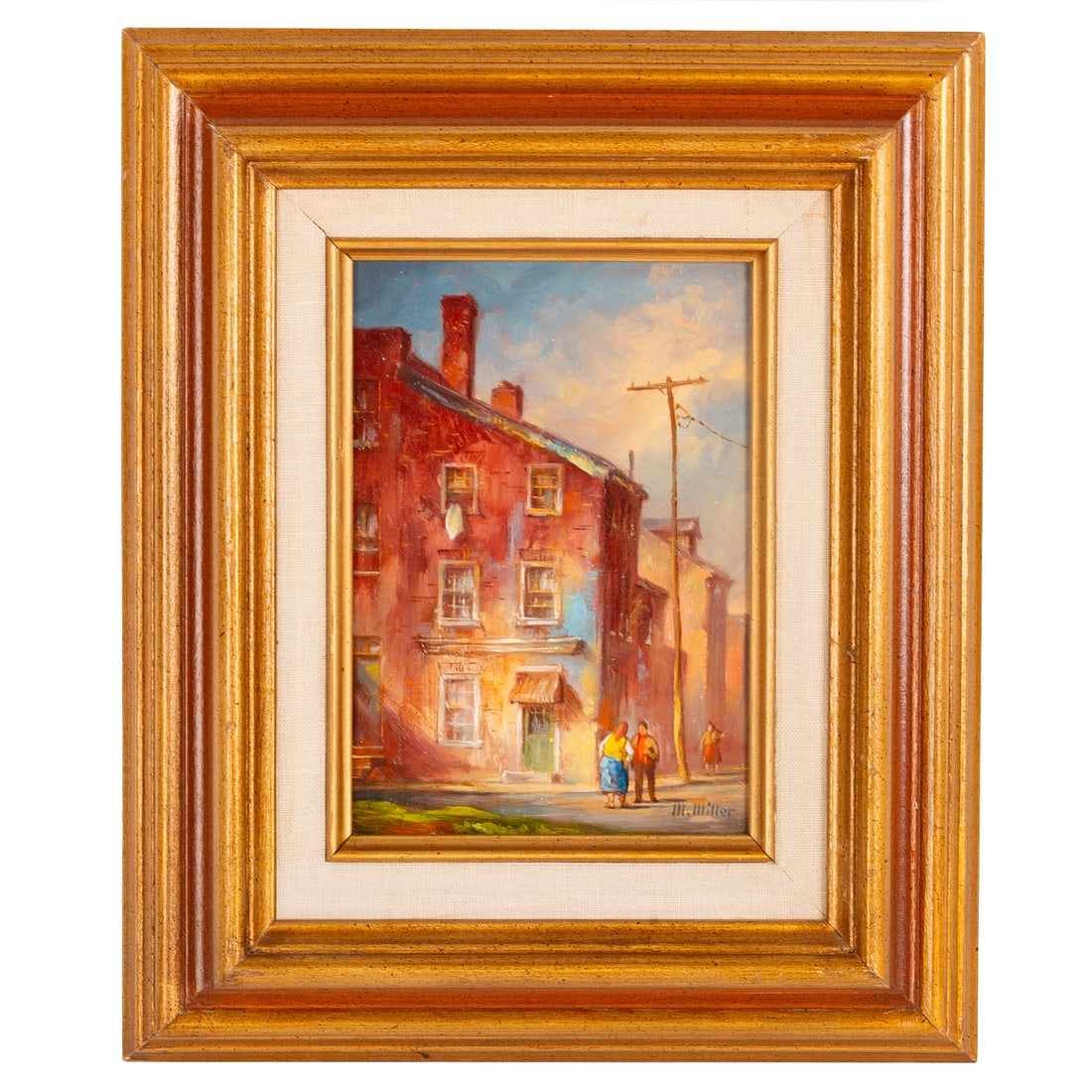 Melvin Miller. "Lancaster Street," oil: (American, 1937-2007) Oil on masonite, 1997, signed "M. Miller" lr, sight size: 6 3/4 x 4 3/4 in., framed size: 12 x 9 3/4 in. Provenance: Acquired and commissioned from the artist, from longtime coll