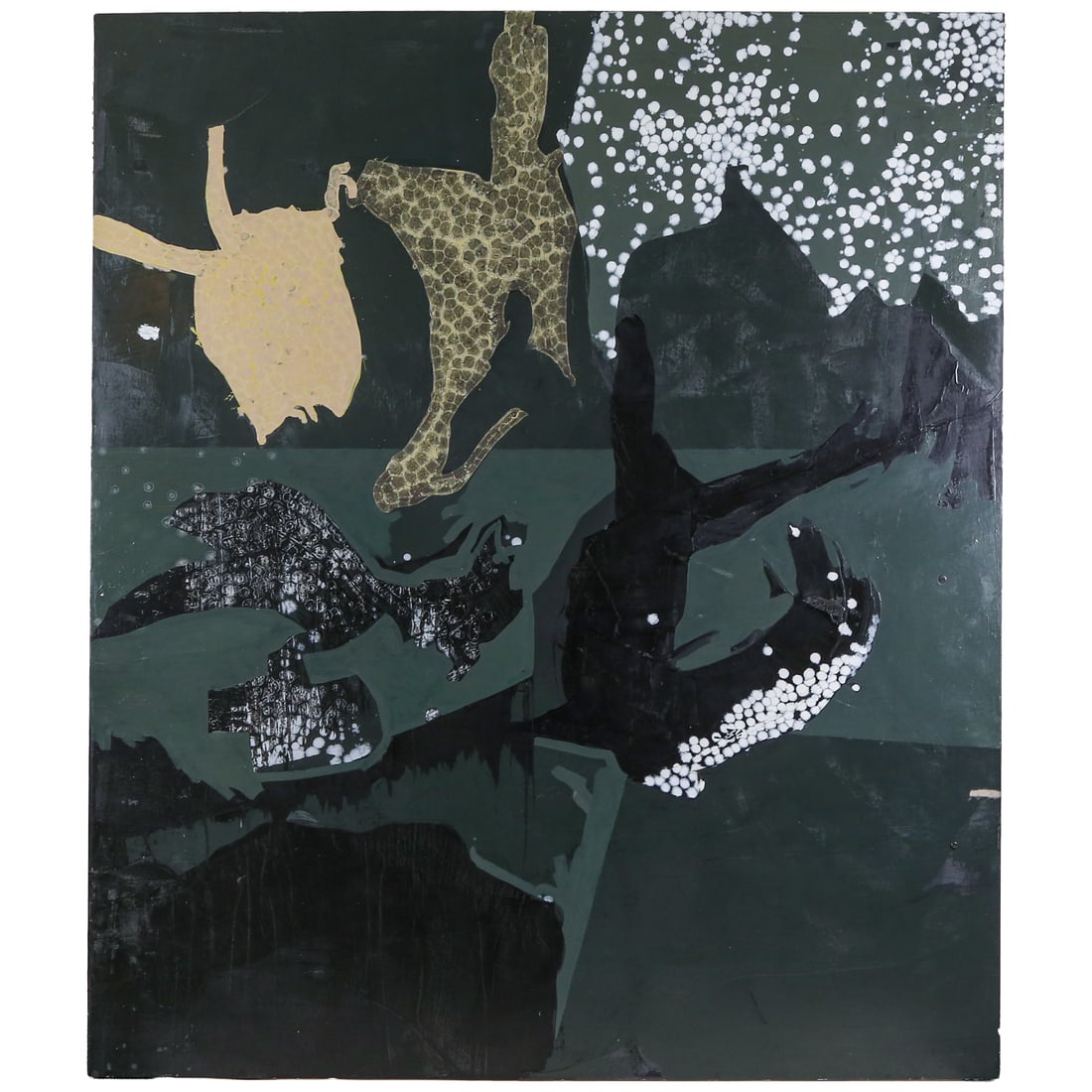 Eric Hibit. Untitled with White Dots, oil: (American, 20th century) Oil on canvas, unsigned but acquired from the artist, 70 x 60 in., unframed Provenance: Acquired from the artist, from the Estate of Michael L. Milligan, Baltimore, MD