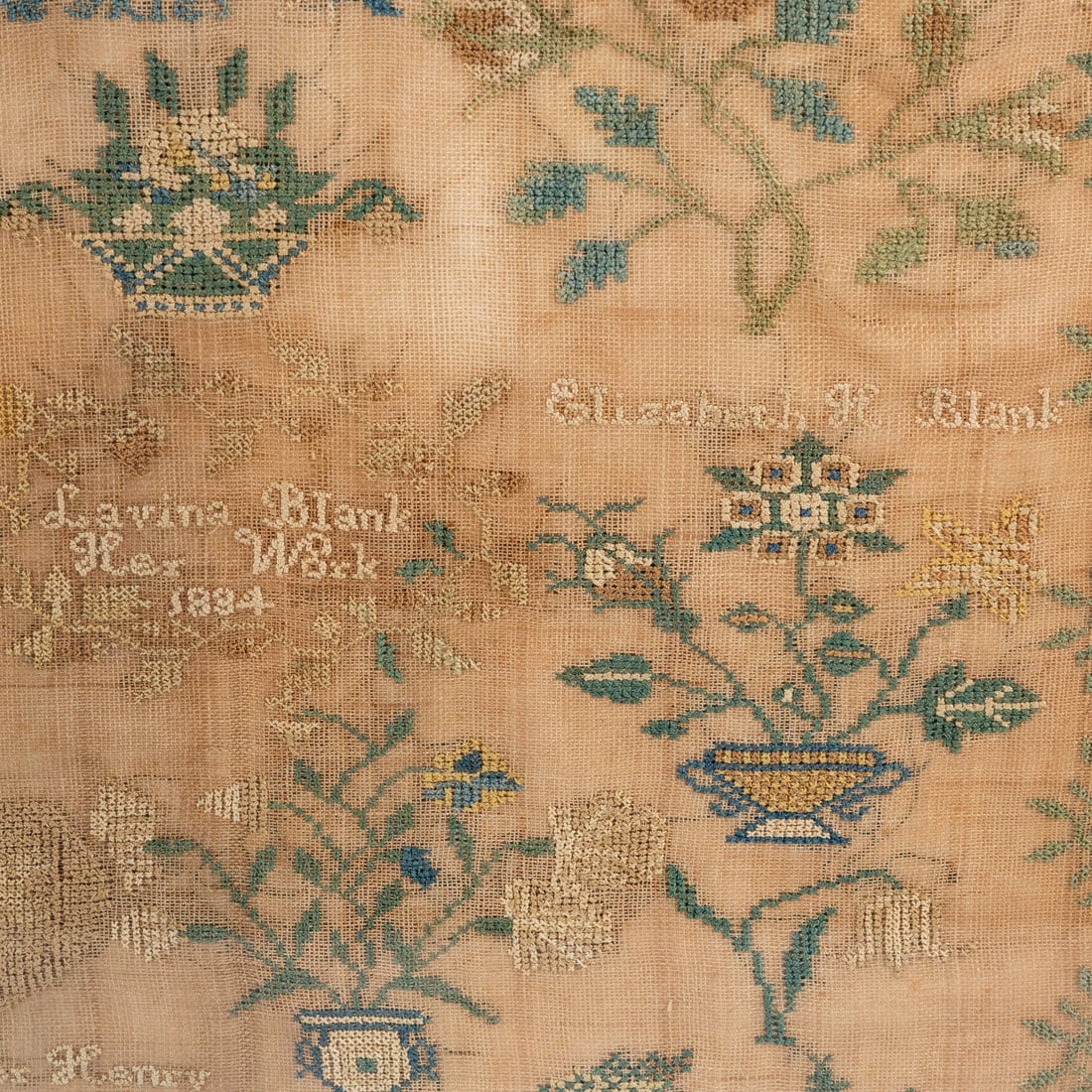 American 19th Century Needlework Sampler - 4