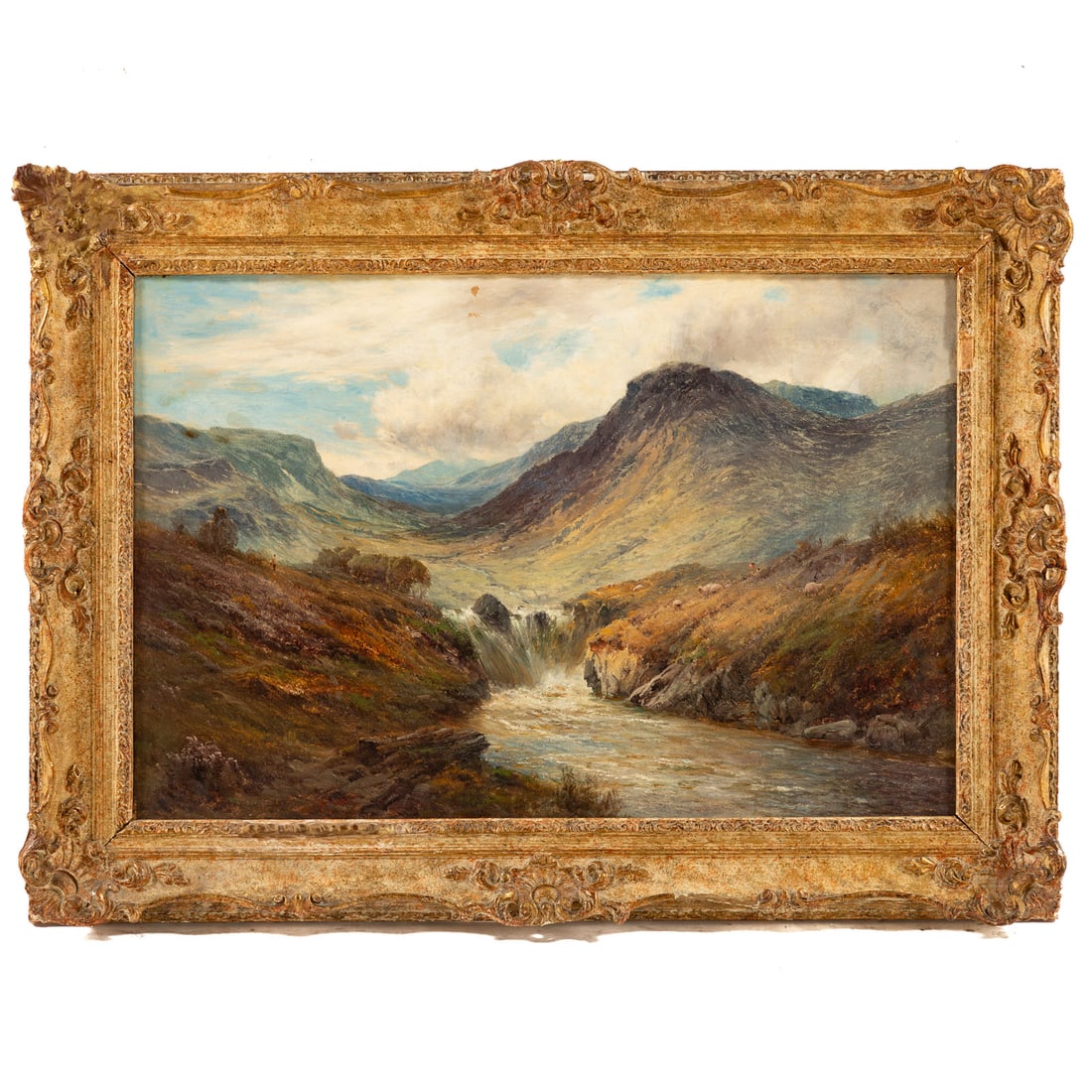 Alfred de Breanski, Sr. "An Aberdeenshire Valley," oil: (British, 1852-1928) Oil on canvas, signed "Alfred de Breanski" and titled on verso, canvas size: 16 x 24 1/2 in., framed size: 21 1/2 x 29 3/4 in. Provenance: From a private Maryland collection