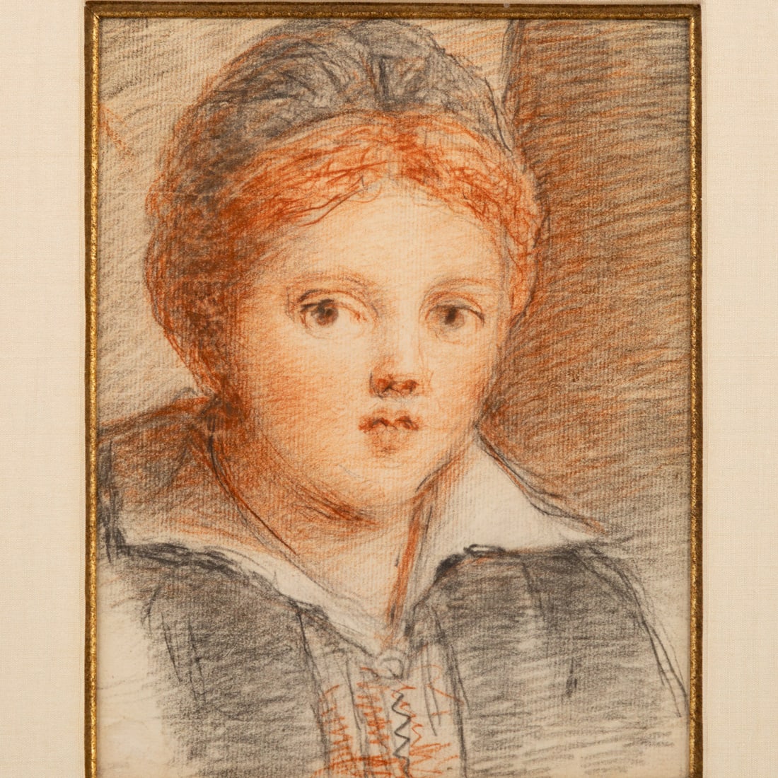 French School. Two Conte Crayon Drawings - 3