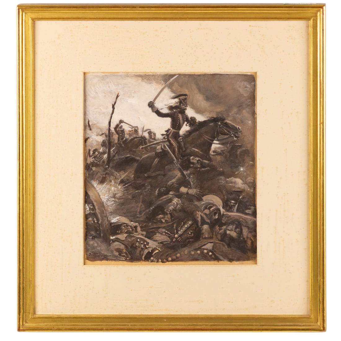 Norman Mills Price."Silver Knees," gouache: (American 1877-1951) Gouache on paper board, story illustration for Liberty Magazine, January 31, 1931, signed "Norman Price" ll, sight size: 12 x 10 3/4 in., framed size: 20 1/2 x 19 1/4 in. Provenan