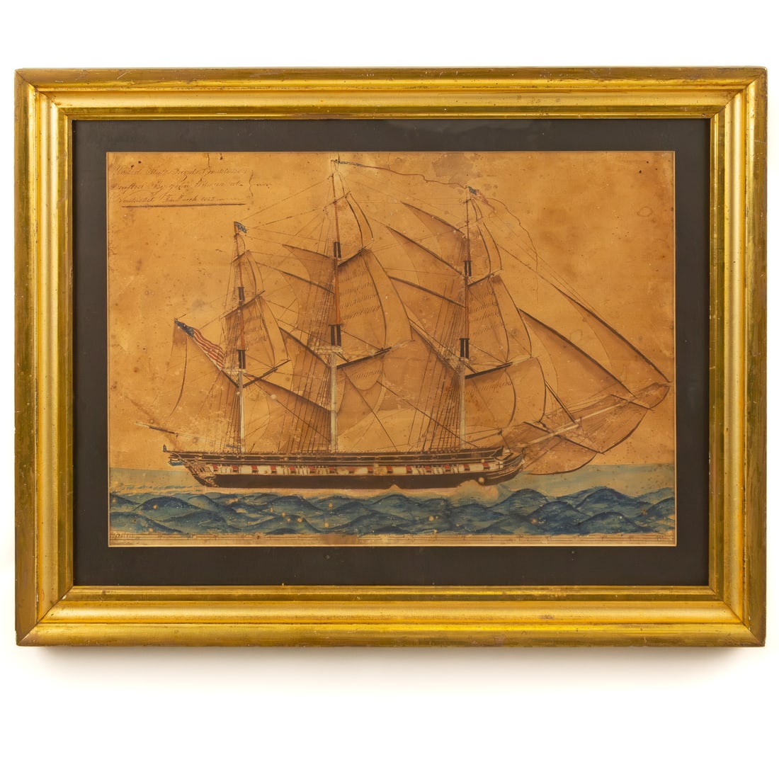 John Pitman. Ship Portrait "USS Constitution" watercolor (1 of 4)