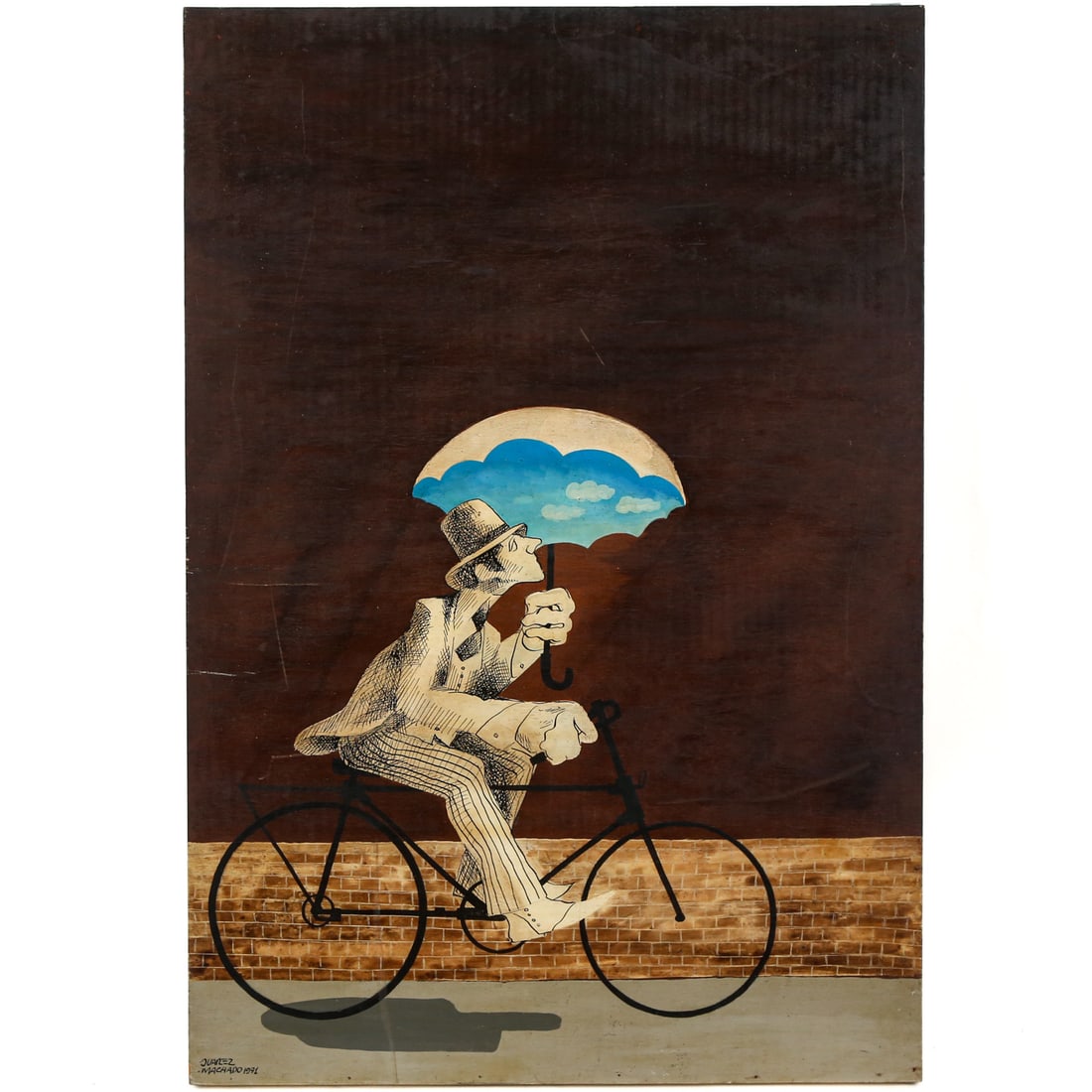 Juarez Machado. Surrealist Cyclist, oil (1 of 5)