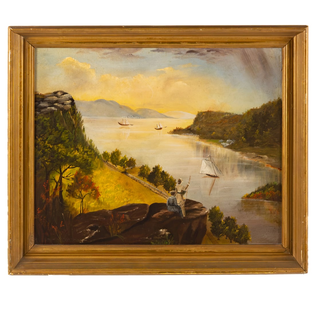 American School. "View of West Point," oil (1 of 4)