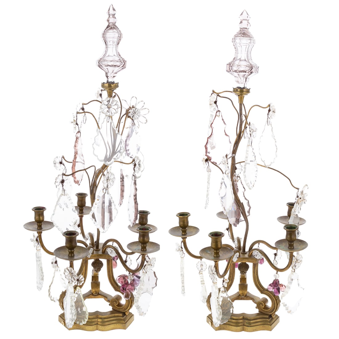 A Pair of French Brass Girandoles (1 of 8)