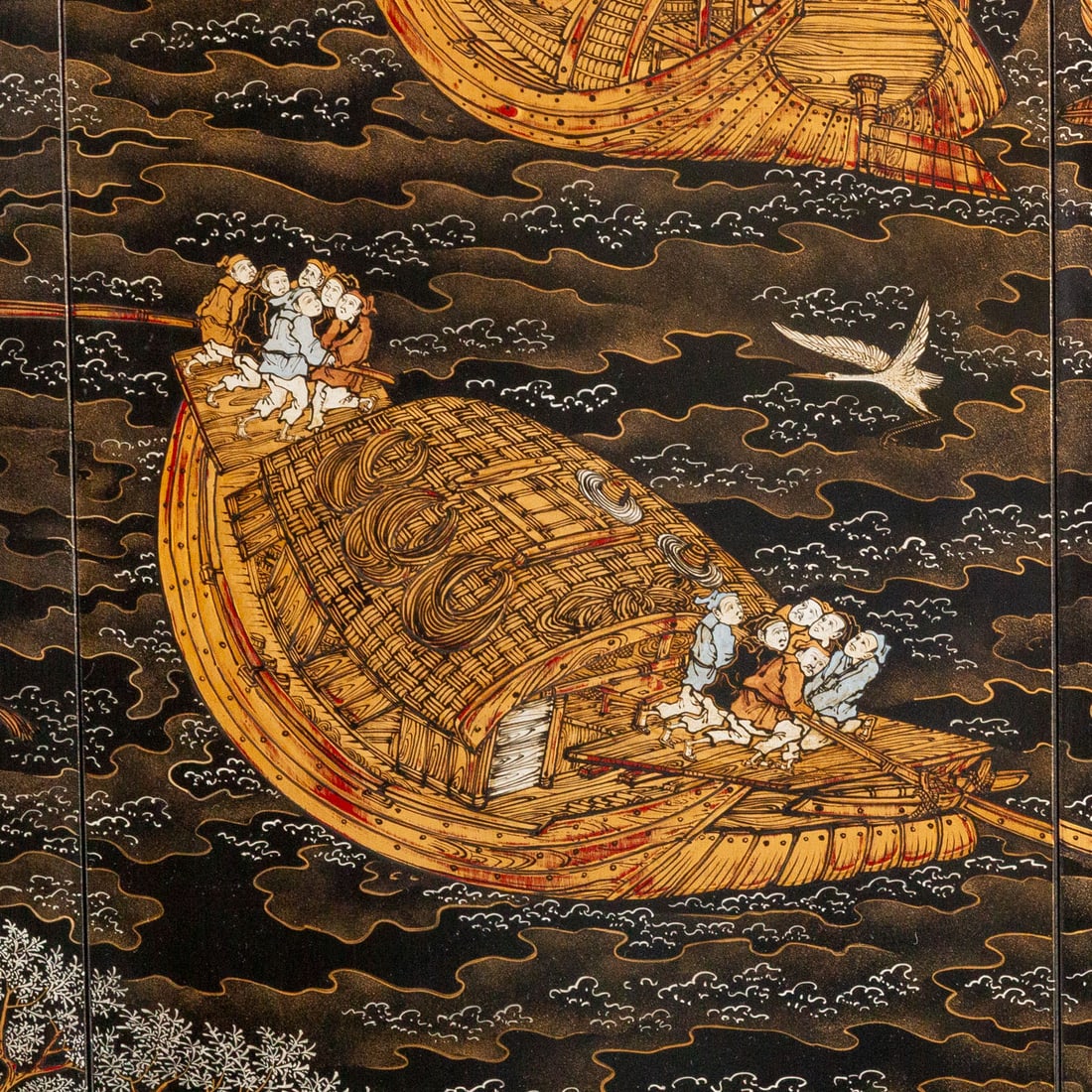 Eight Chinese Lacquer Panels - 2