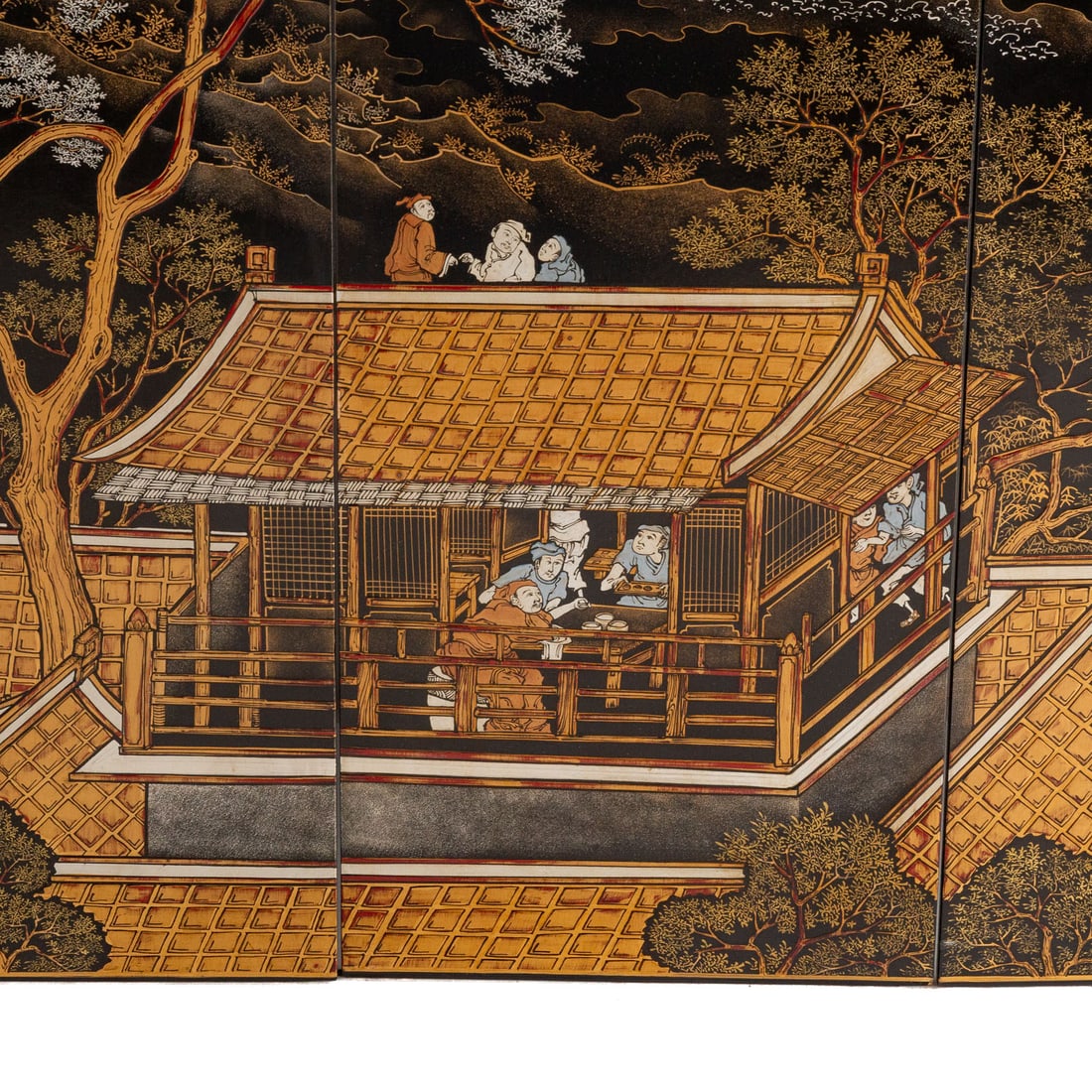 Eight Chinese Lacquer Panels - 3