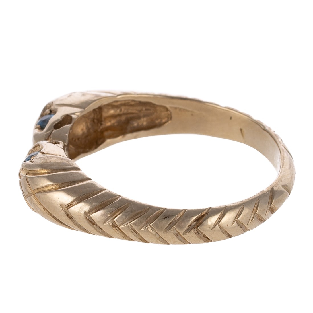 A Custom Made Double Snake Ring in 14K - 2
