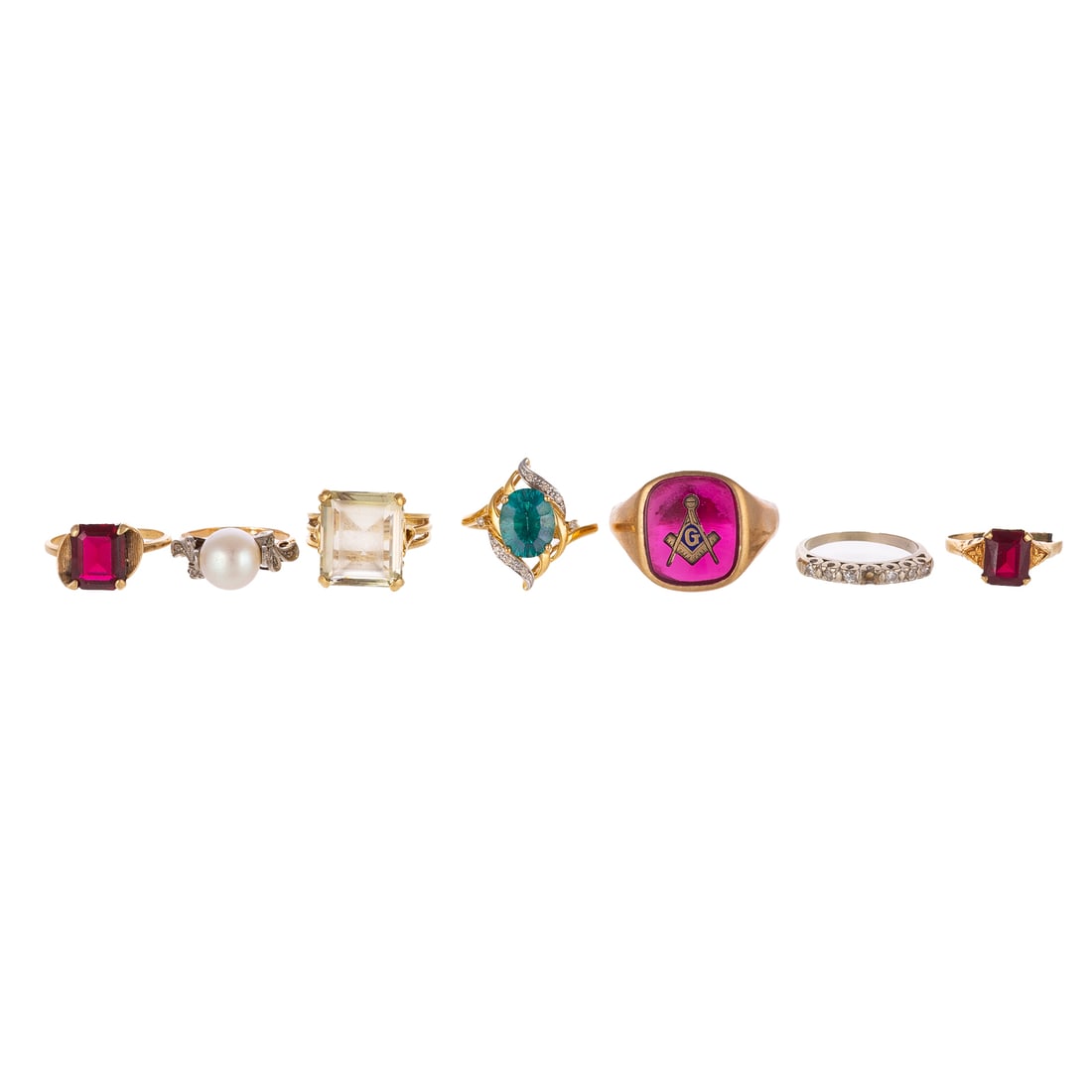 A Collection of Gemstone Rings in Gold (1 of 10)