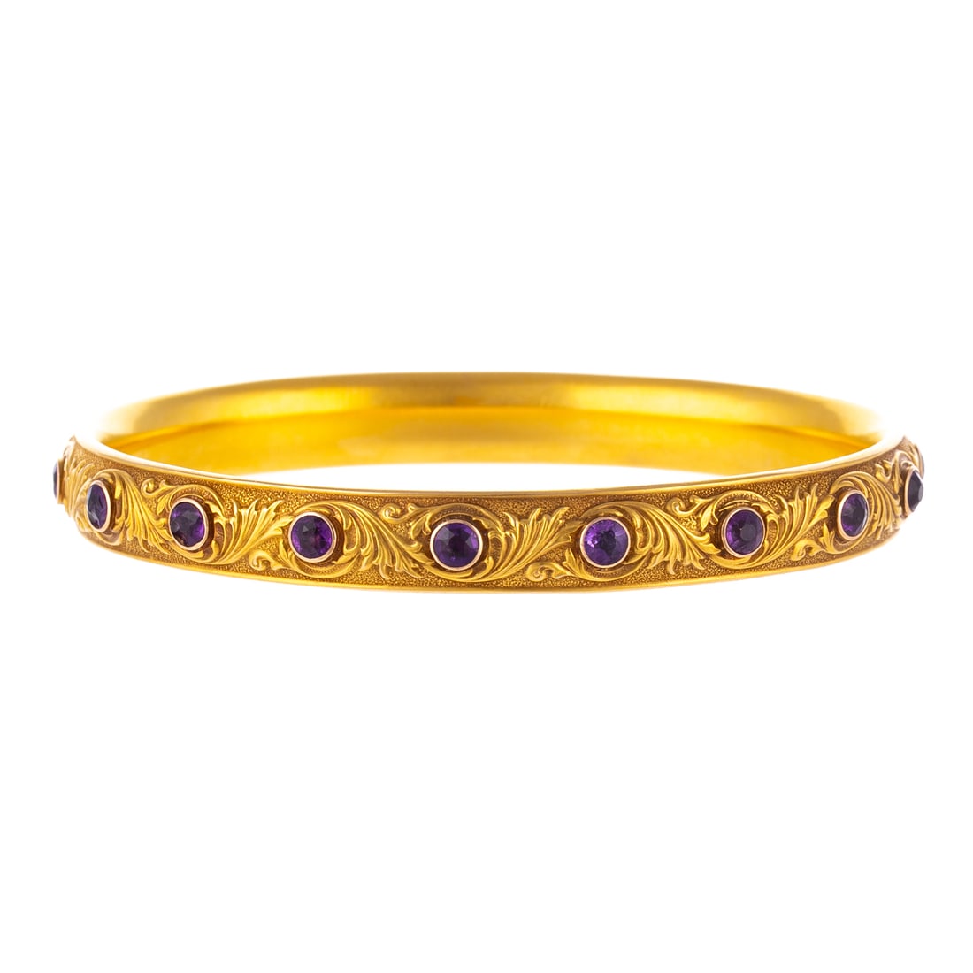 An Art Nouveau Krementz Amethyst Bangle in 14K (1 of 4)
