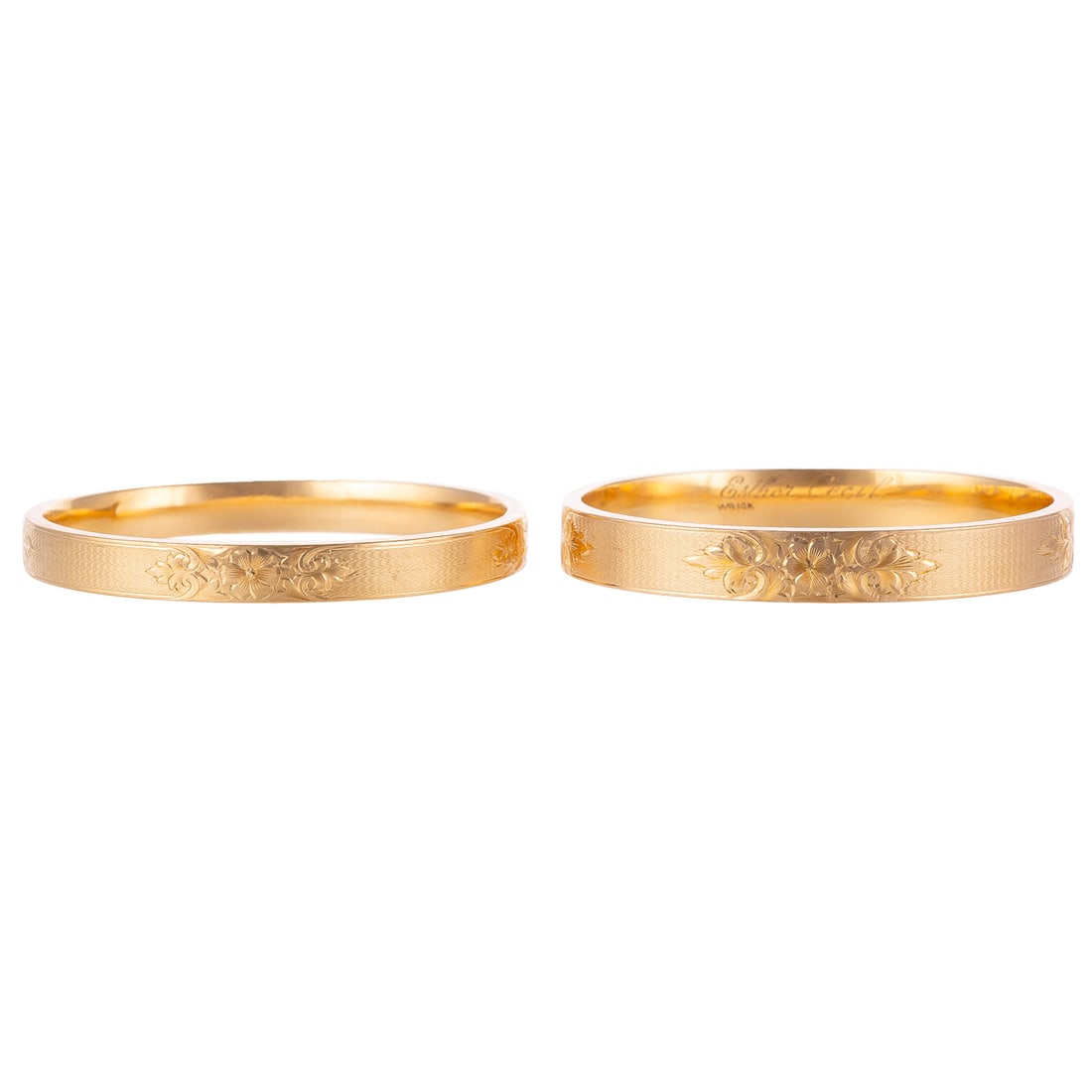 Two Engraved Allsopp-Bliss Bangles in 14K (1 of 5)