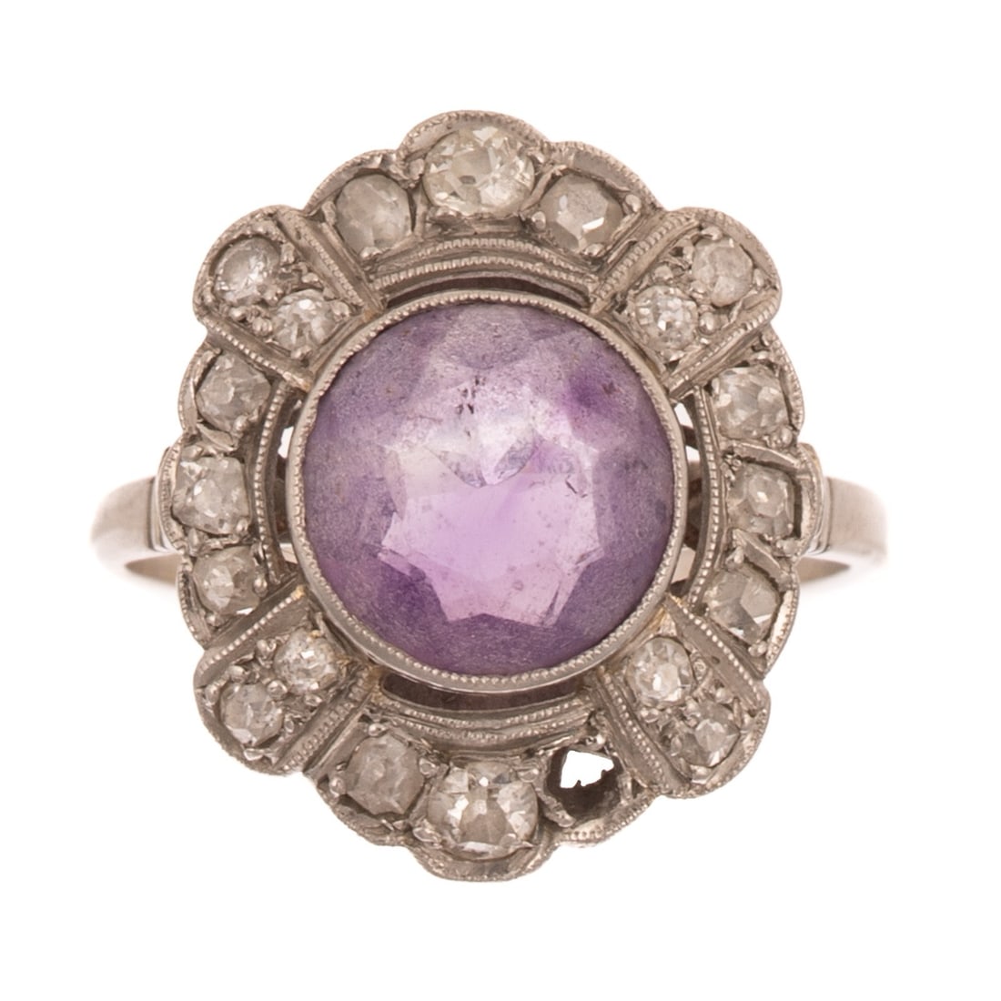 An Antique Amethyst & Diamond Ring in Platinum (1 of 4)