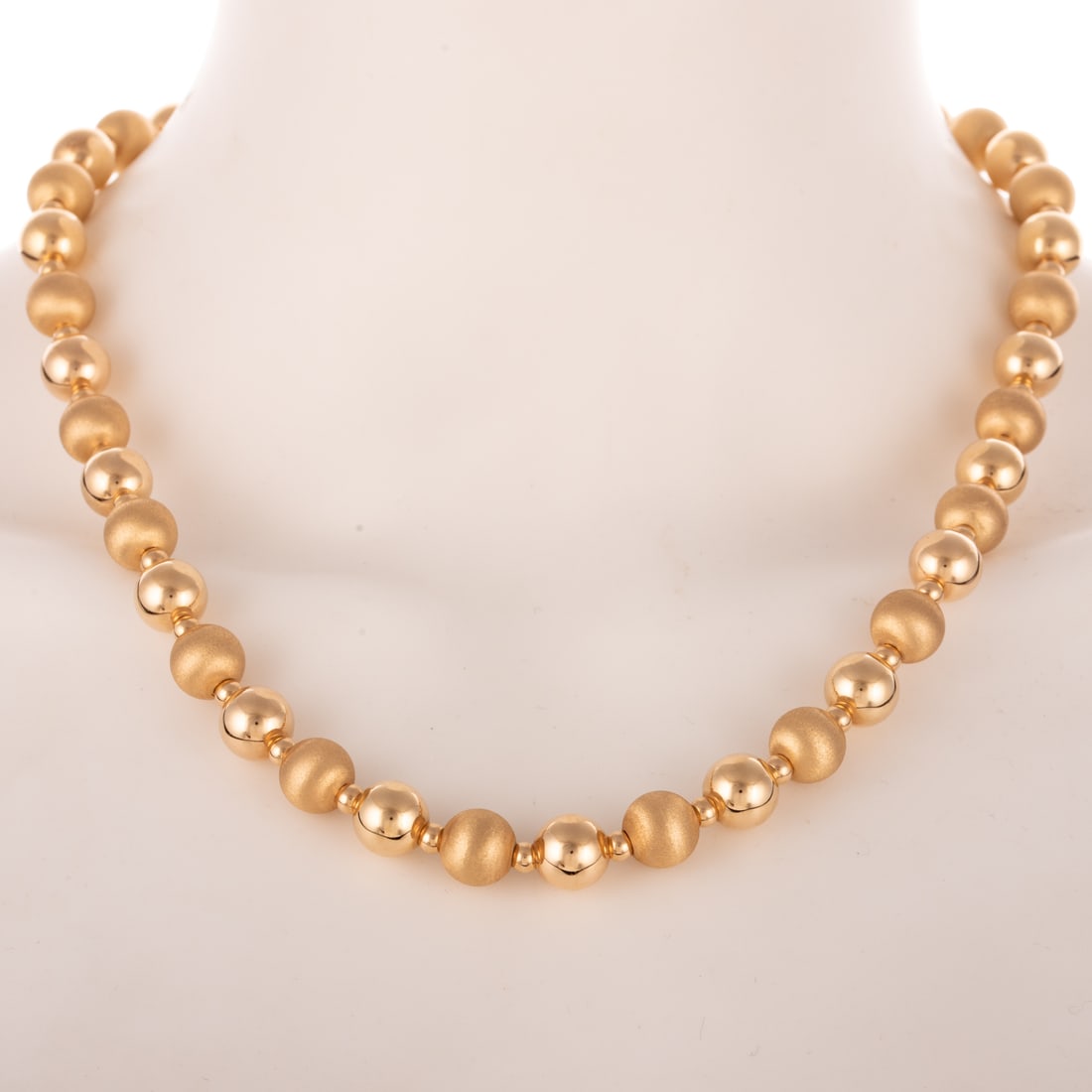 A Classic Textured Beaded Necklace in 14K (1 of 3)