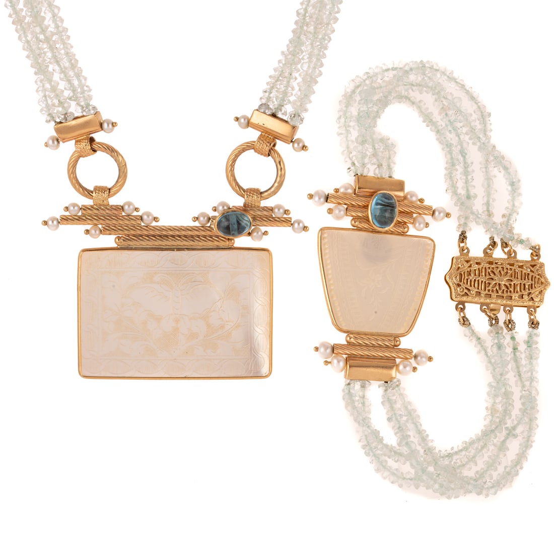 A Donna Chambers MOP & Aquamarine Jewelry in 14K (1 of 7)