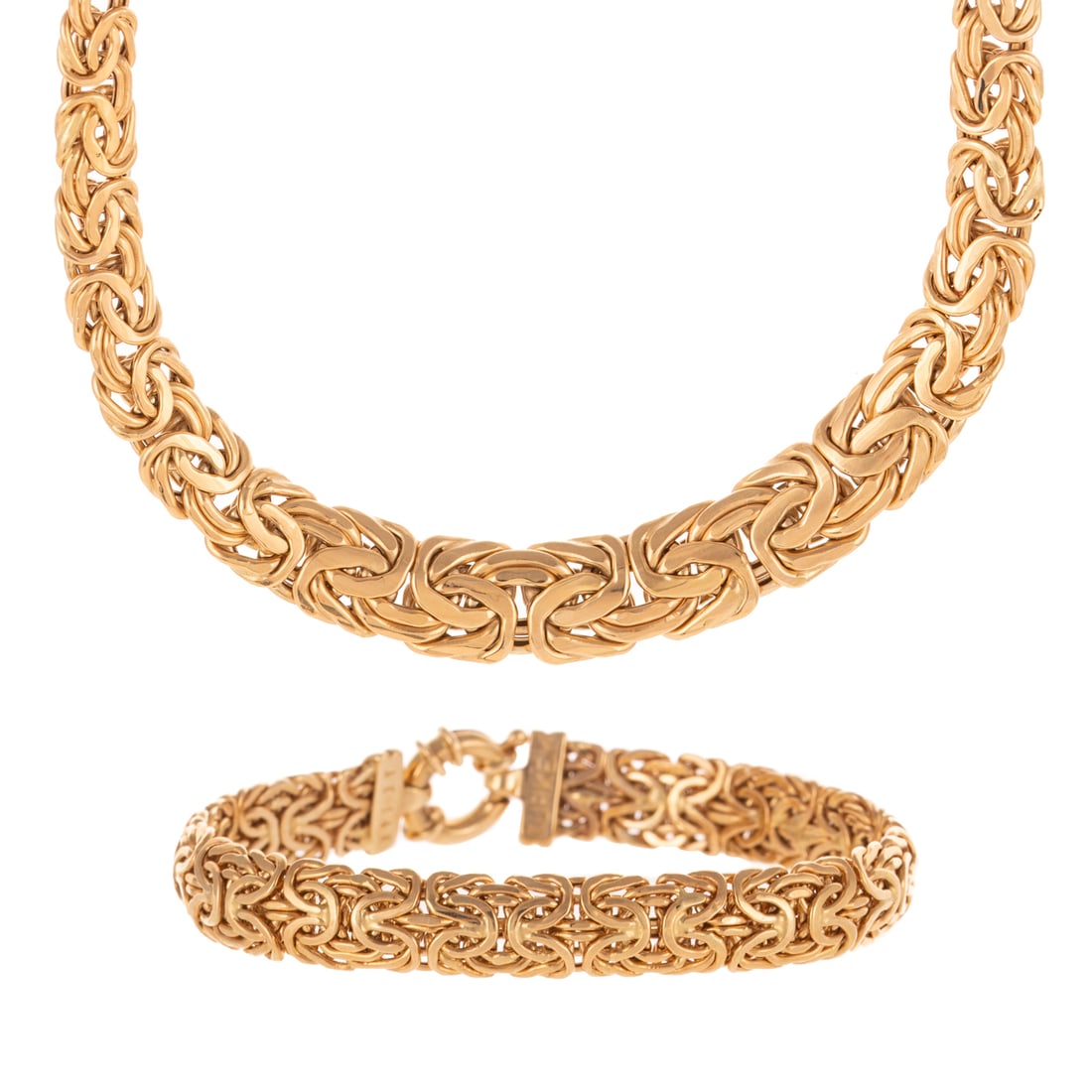A Graduated Byzantine Necklace & Bracelet in 14K (1 of 5)