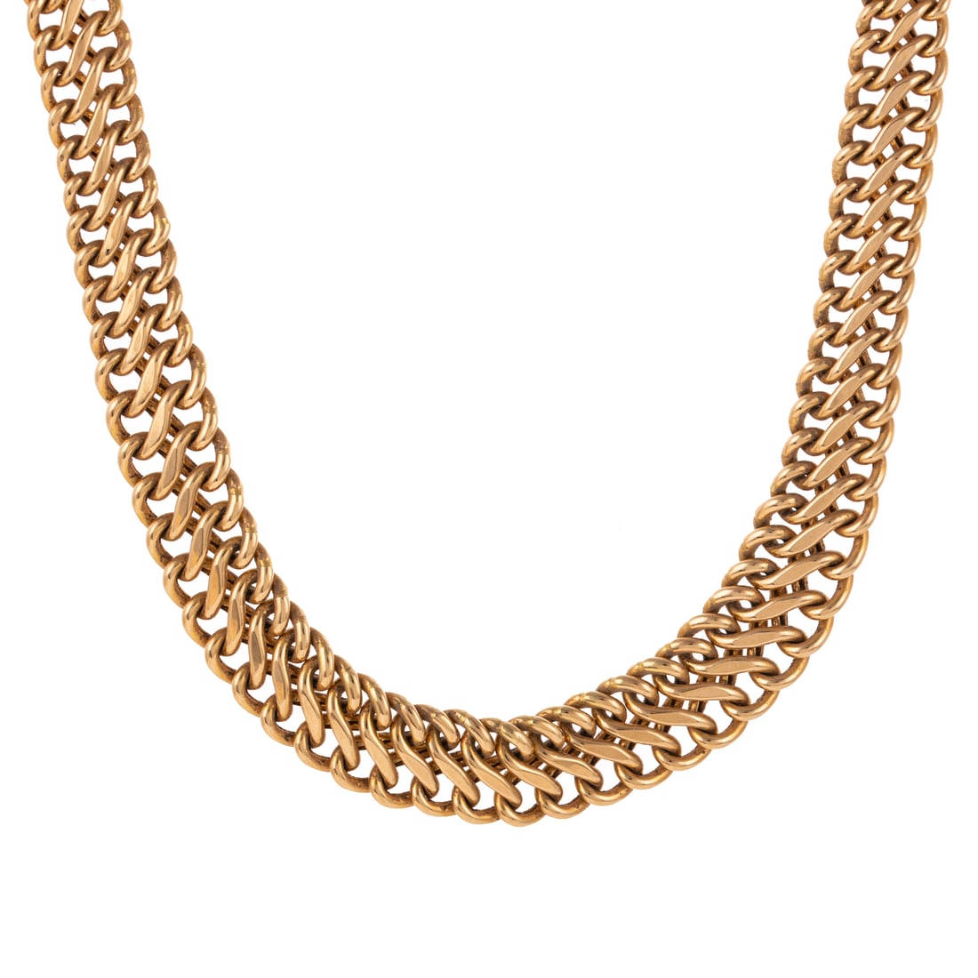 A Graduated Flat Link Chain Necklace in 14K (1 of 5)