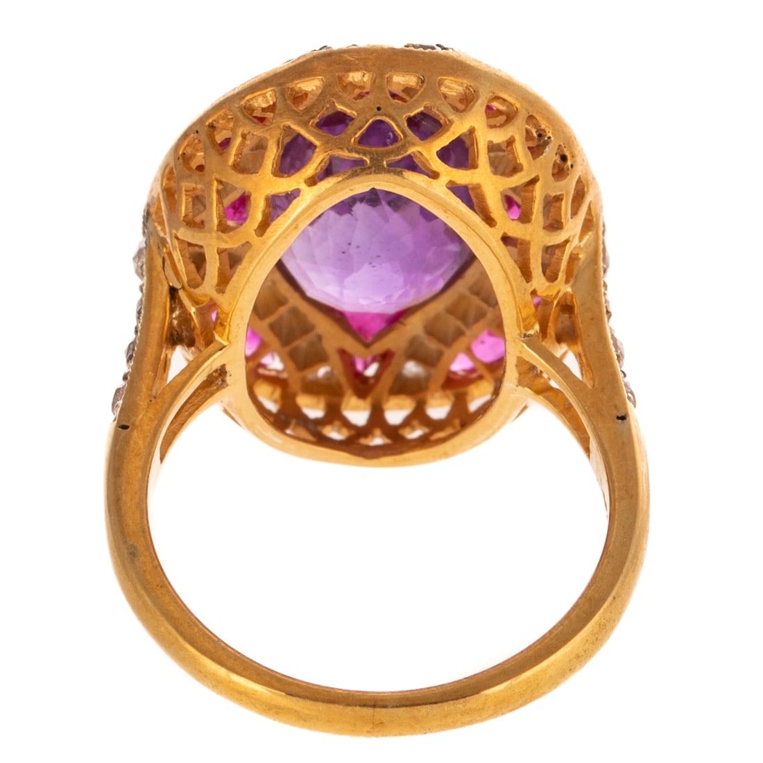An Amethyst, Ruby & Diamond Ring - 4