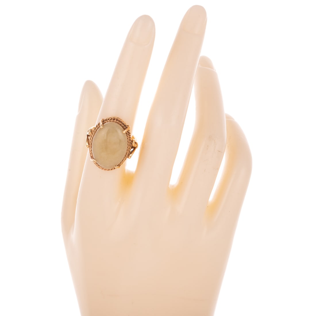 A White Jade Ring in 14K - 6