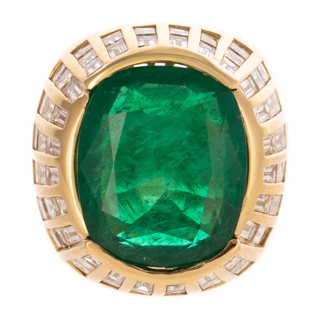 A GIA 16.98 ct Emerald & Diamond Ring in 18K (1 of 5)