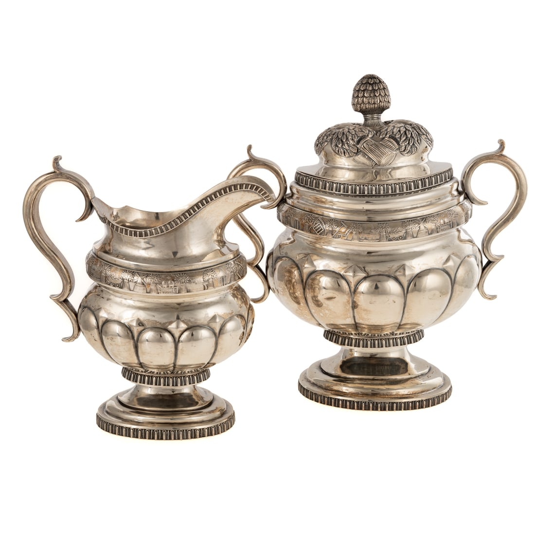 Baldwin Gardiner Coin Silver Creamer & Sugar (1 of 5)