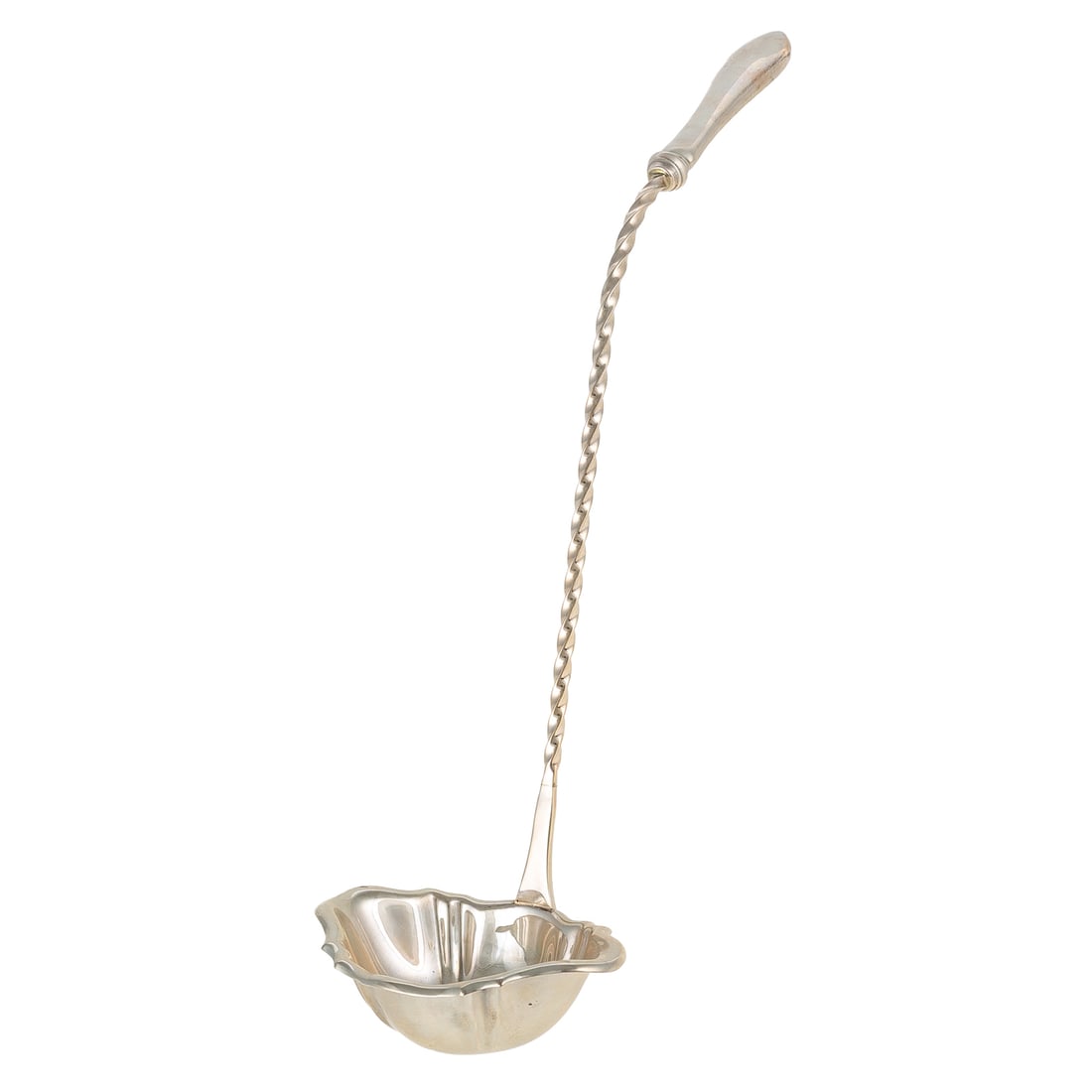 Reed & Barton Sterling "Pointed Antique" Ladle: Punch ladle, with rope-twist handle, 15 1/4 in. L, 6.7 ozt.
