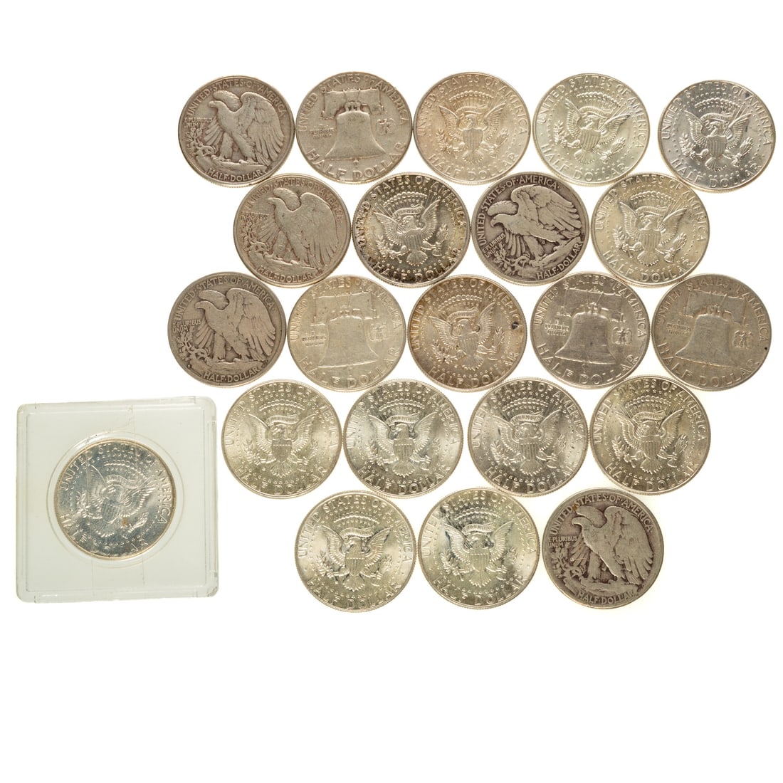 22 - 90% Silver US Halves - 2