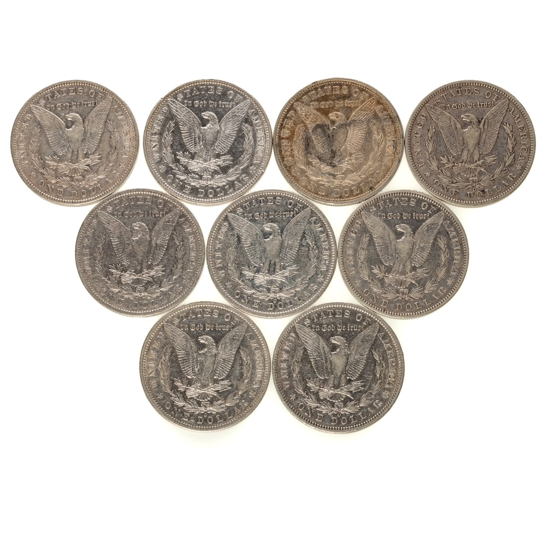 Nine Morgan Silver Dollars - 2
