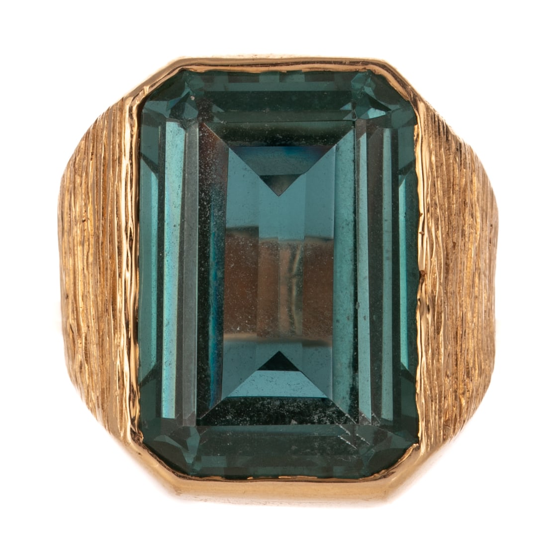 A Large Blue/Green Topaz Ring in 14K (1 of 5)