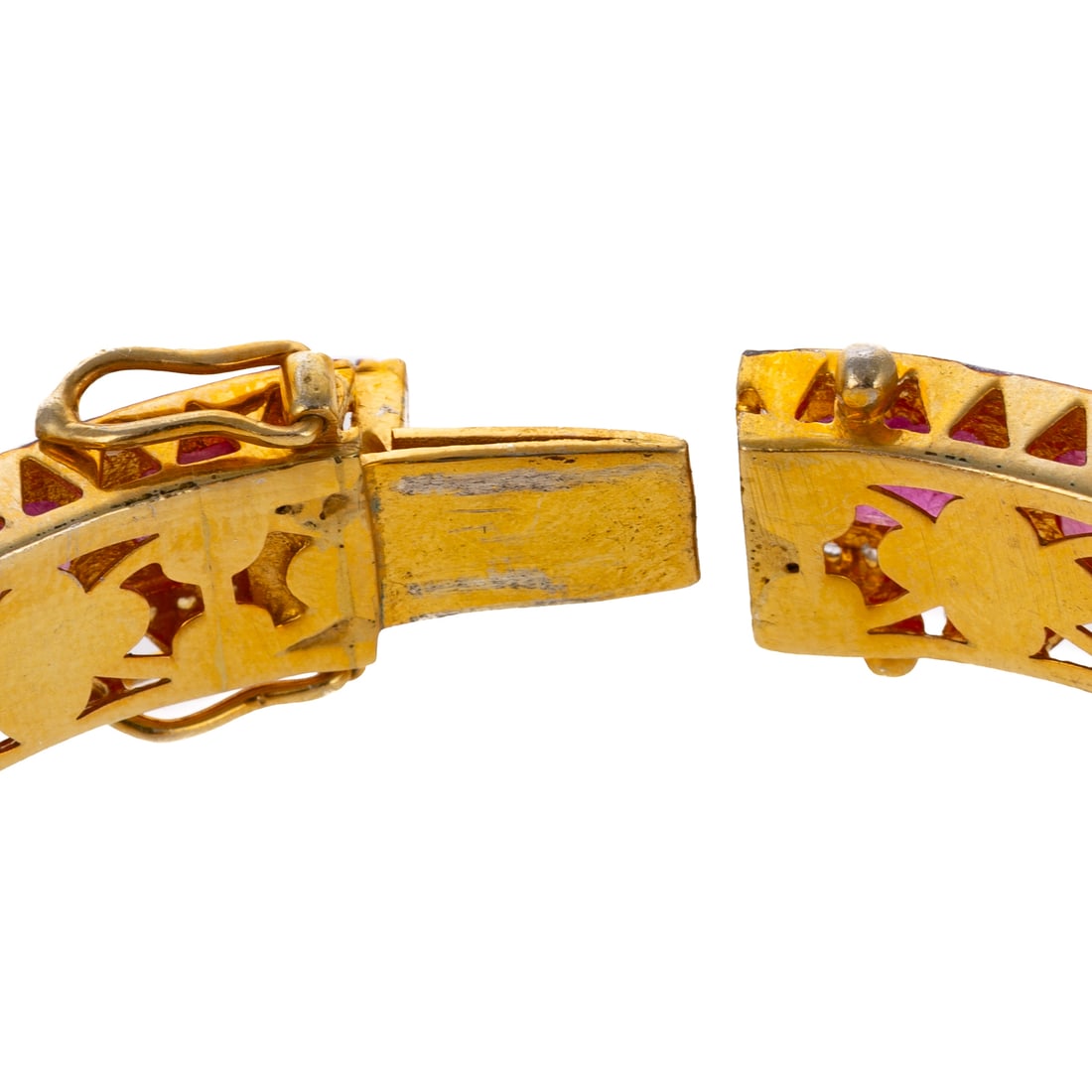 Four Diamond, Ruby & Emerald Bangles in Vermeil - 5