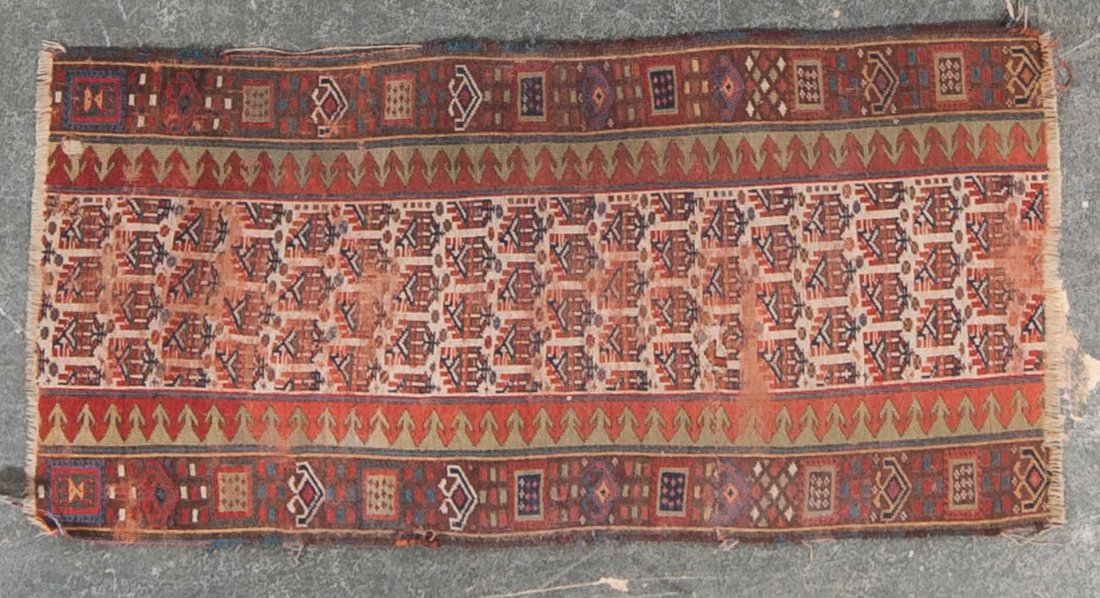 Antique Northwest Persian fragment: Persia, circa 1920, approx. 2.9 x 5.6