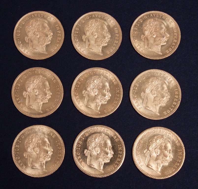 [Austria Gold] Nine Franz Josef ducats, 1915: (Proof) 31 g., .986 fine