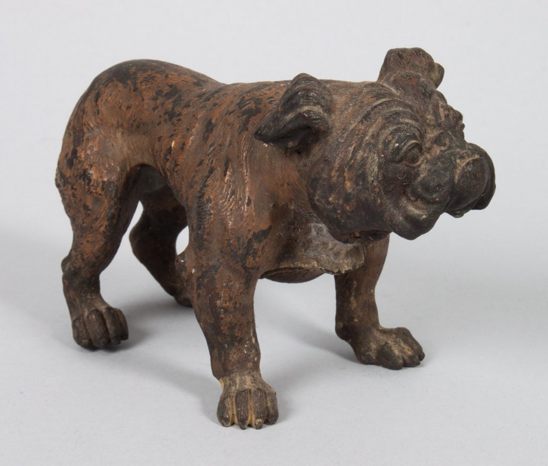 Vienna cold painted bronze bull dog: first quarter-20th century; modeled as standing bulldog, impressed on each front foot "Gross," 3 1/2 in. H., 5 in. L.