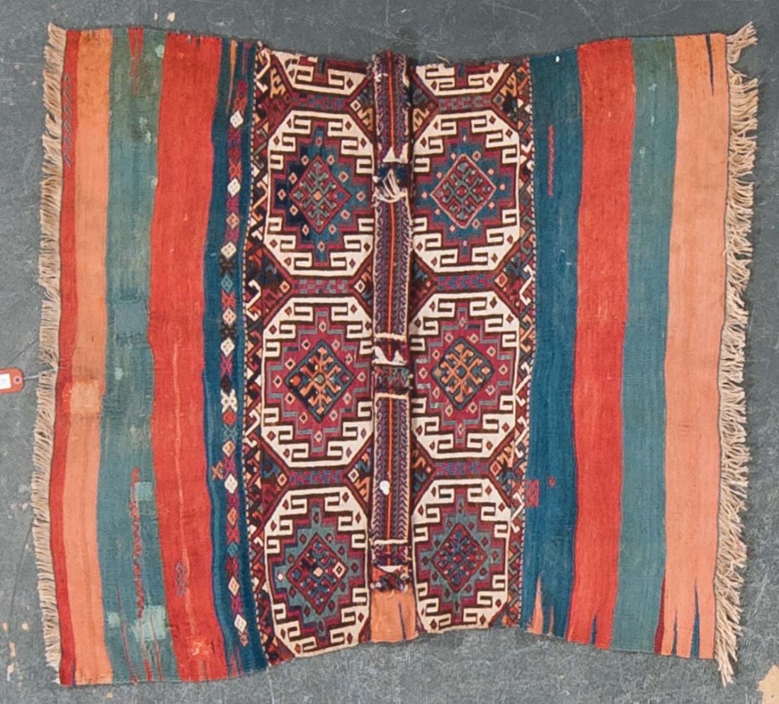 Semi-antique Turkish Soumak rug, approx. 3.5 x 4: Turkey, circa 1930