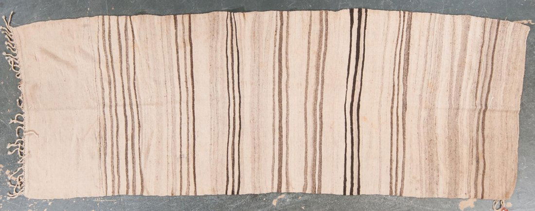 Semi-antique Turkish Kelim rug, approx. 4.6 x 12.4: Turkey, circa 1940