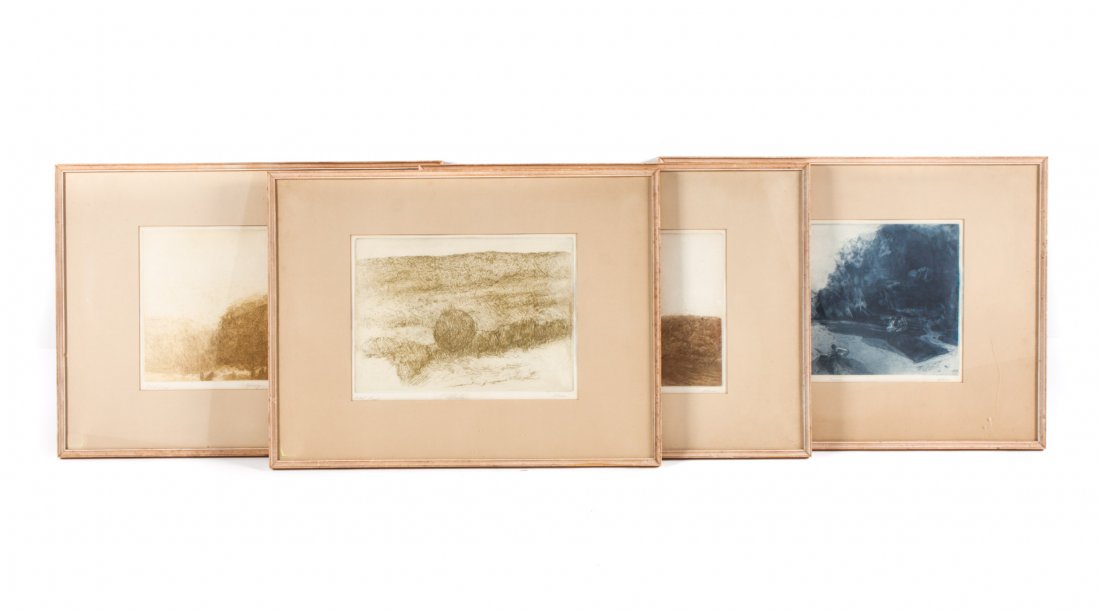 Harold Altman. Four Seasons series, four etchings: (American, 1924-2003). Artist proofs, each signed "Altman" lr, 9 3/4 x 13 3/4 in., framed
